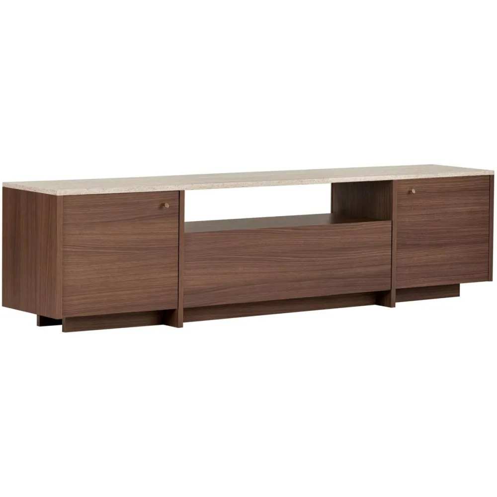 TV-Möbel Georis Travertin/ Nussbaum Holzwerkstoff B 180 cm
