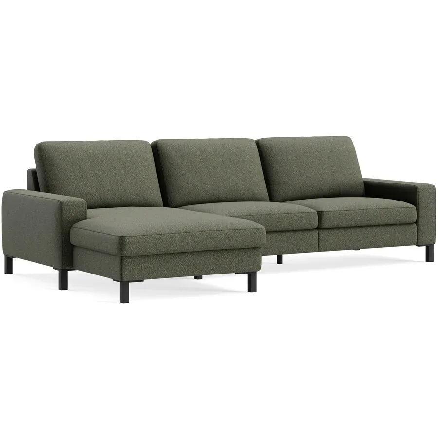 Ecksofa Step Basic Stoff Salt n pepper green B 179 T 164 cm - Möbel Konfigurator: Traummöbel individuell zusammenstellen
