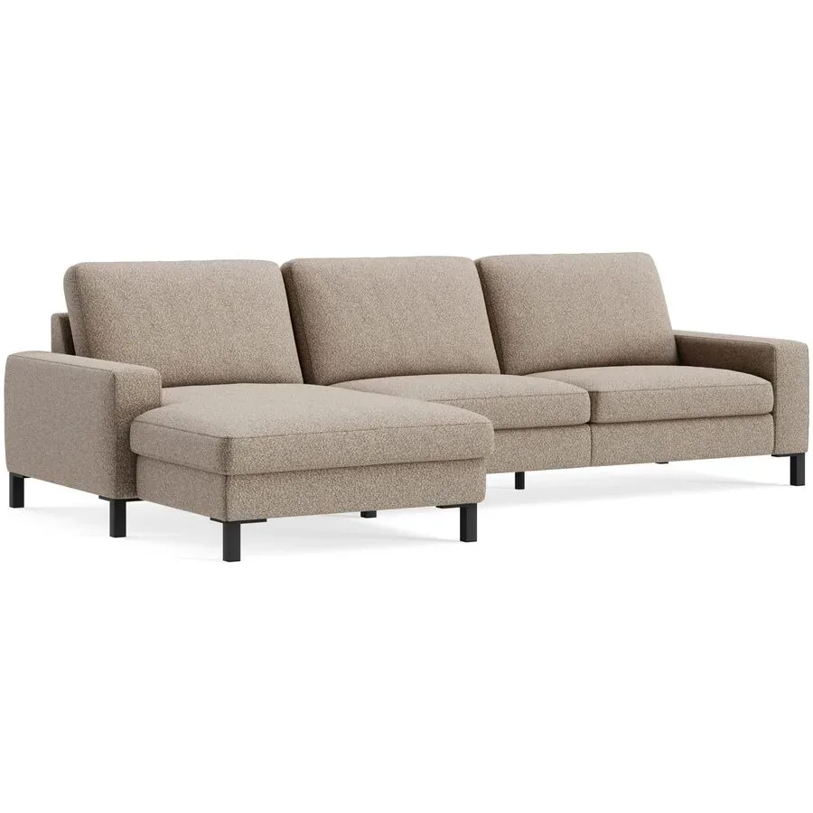 Ecksofa Step Basic Stoff Salt n pepper taupe B 179 T 164 cm - Möbel Konfigurator: Traummöbel individuell zusammenstellen