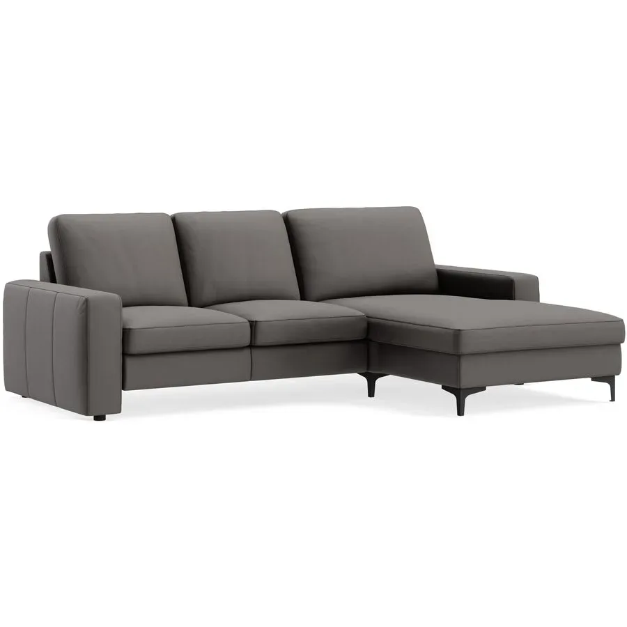 Ecksofa Step Basic Leder Dickleder Torero brown B 139 T 164 cm - Möbel Konfigurator: Traummöbel individuell zusammenstellen