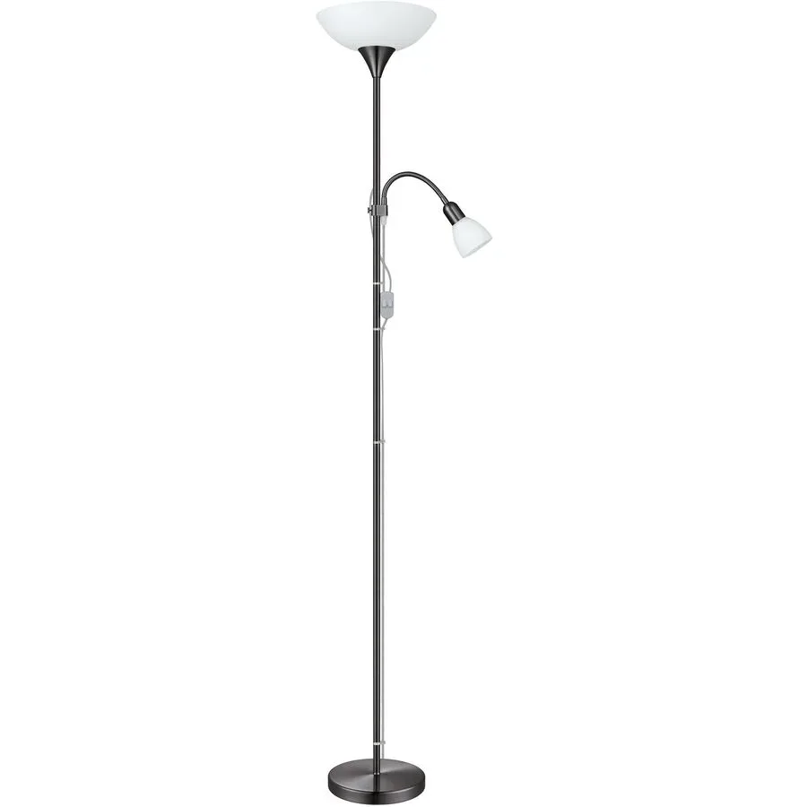 Stehlampe Up 2 nickel-nero H 1765 cm