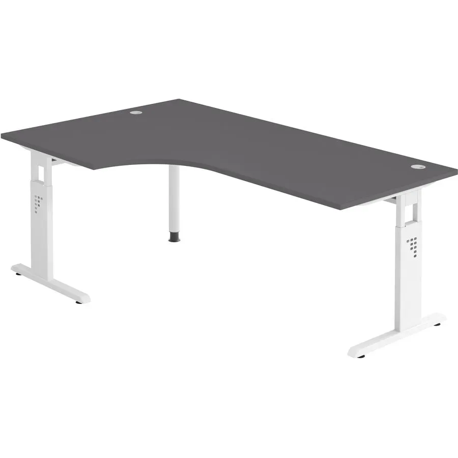 Schreibtisch Office Graphit manuelle Höhenverstellung 200 x 120 cm