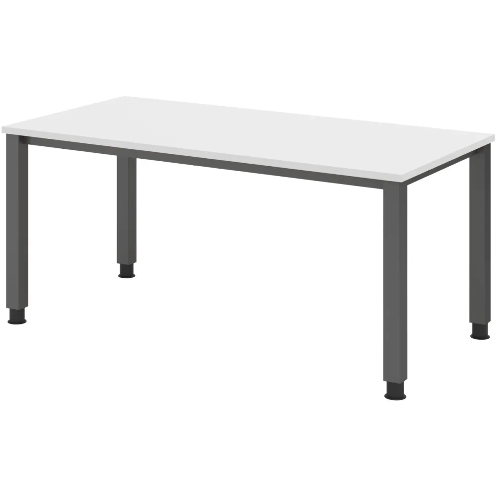 Schreibtisch Office Weiß manuelle Höhenverstellung 160 x 80 cm - Farbe: Weiss