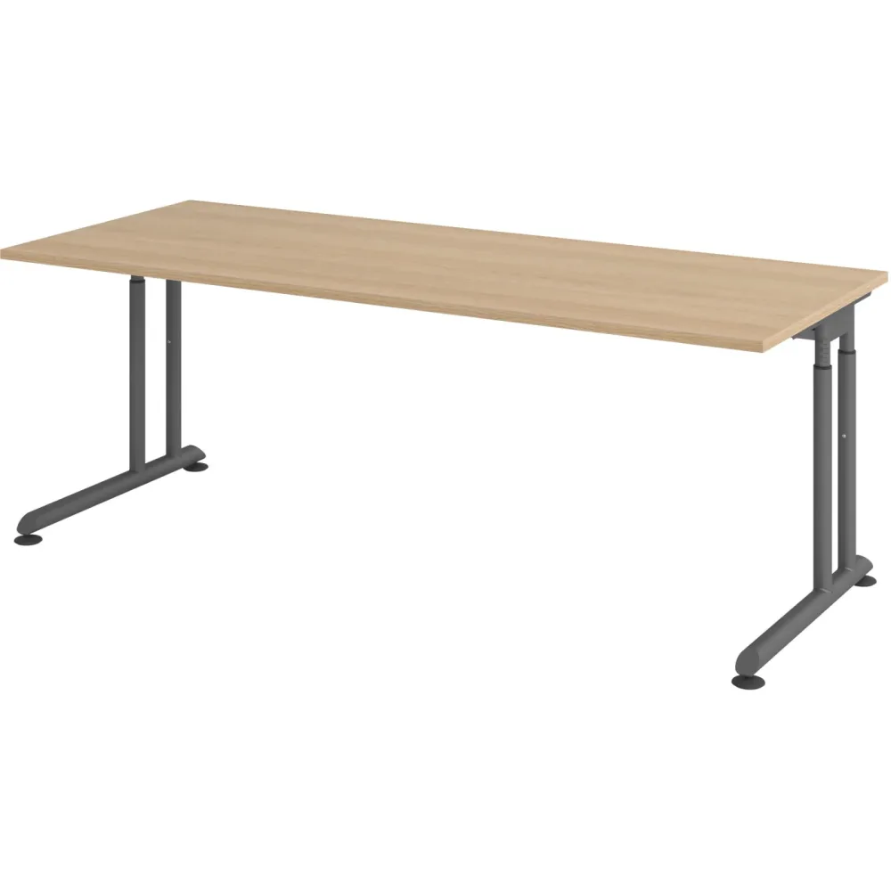 Schreibtisch Office Eiche manuelle Höhenverstellung 200 x 80 cm