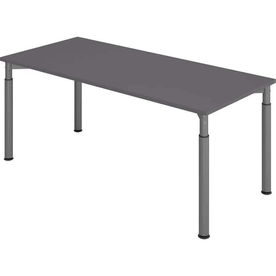 Schreibtisch Office Graphit manuelle Höhenverstellung 180 x 80 cm