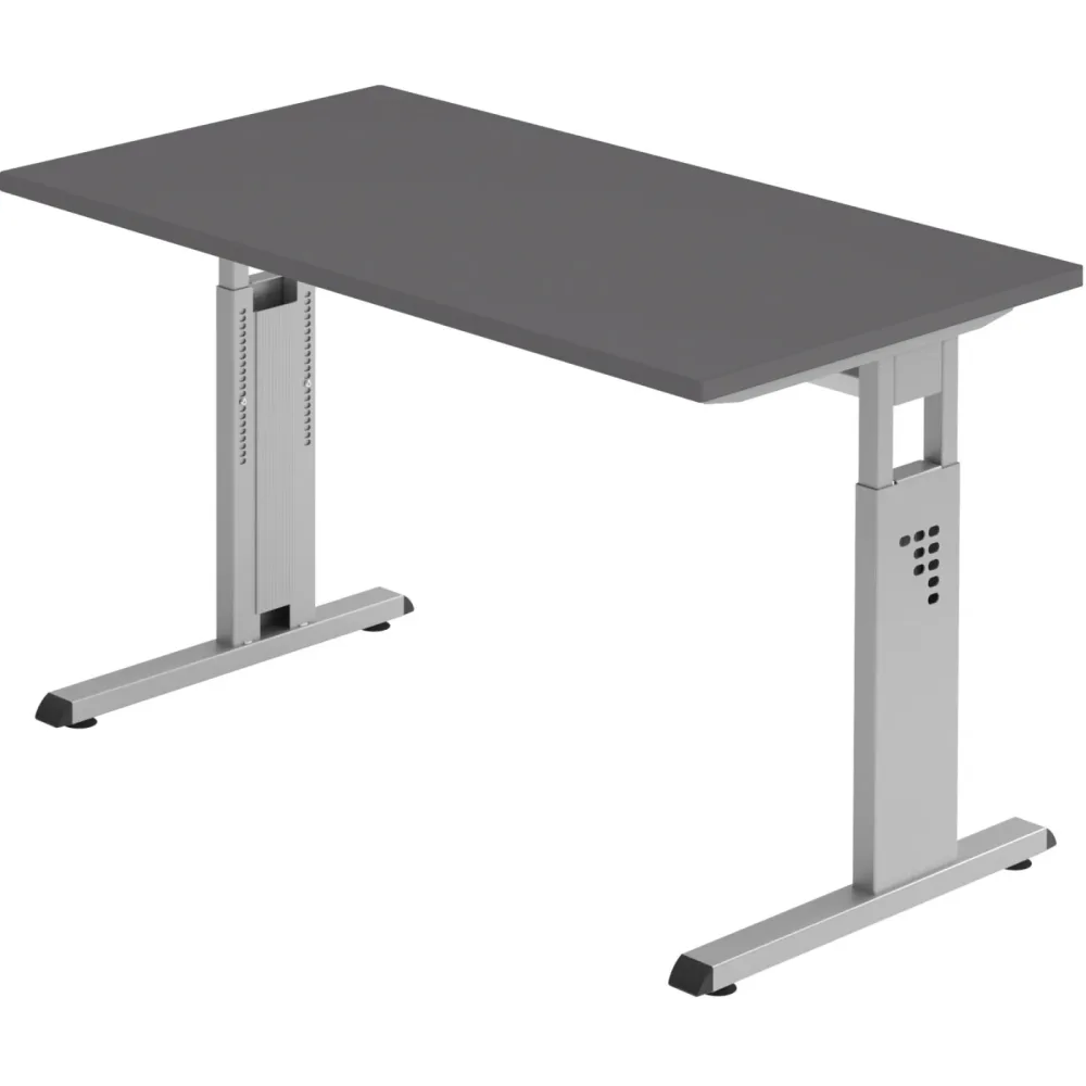 Schreibtisch Office Graphit manuelle Höhenverstellung 120 x 67.2 cm