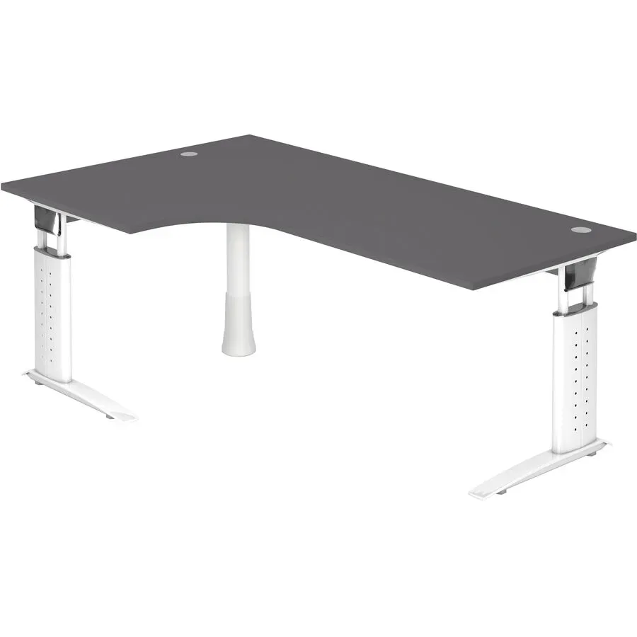 Schreibtisch Office Graphit manuelle Höhenverstellung 200 x 120 cm