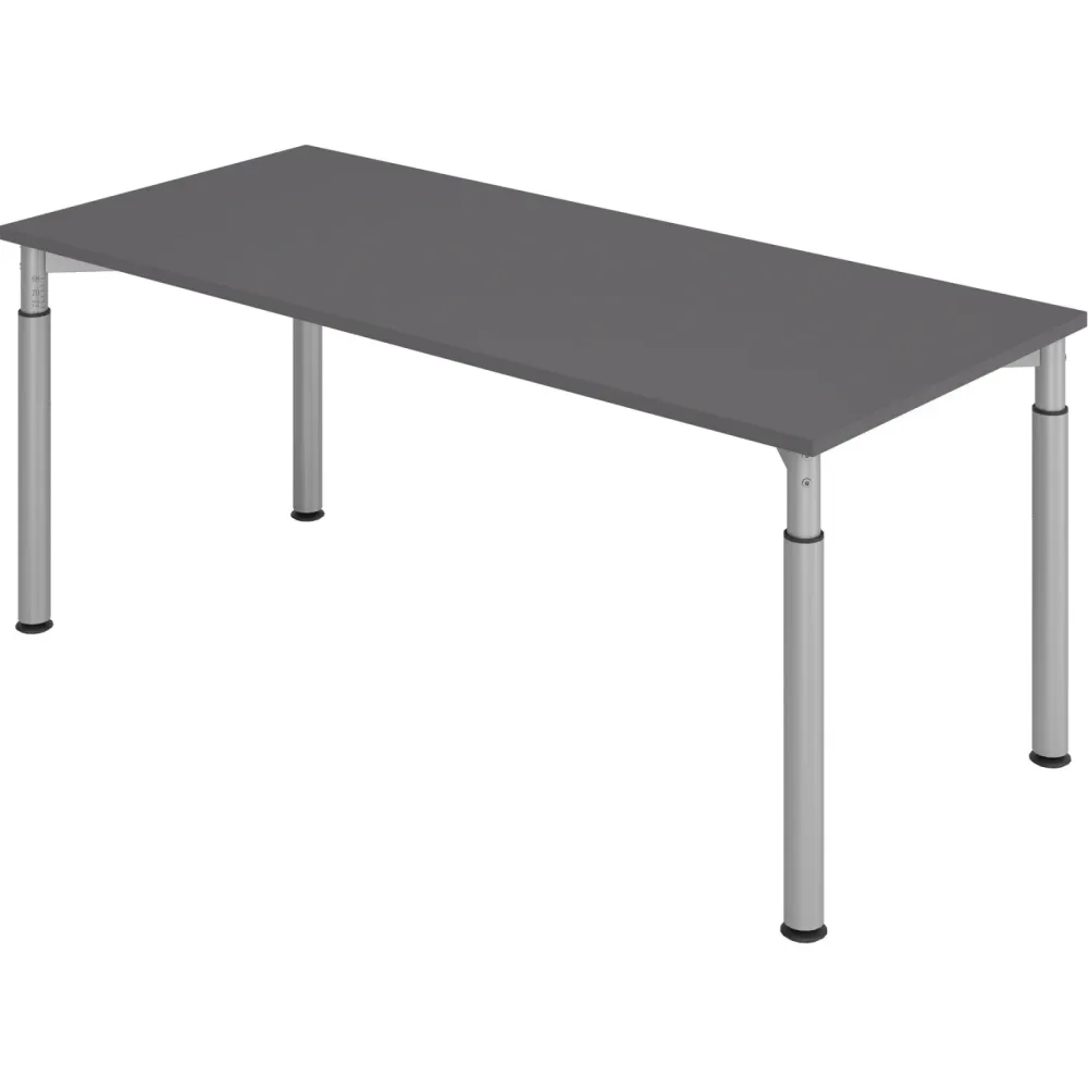 Schreibtisch Office Graphit manuelle Höhenverstellung 180 x 80 cm
