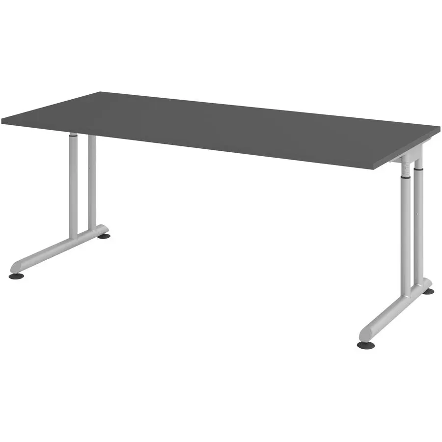 Schreibtisch Office Graphit manuelle Höhenverstellung 180 x 80 cm