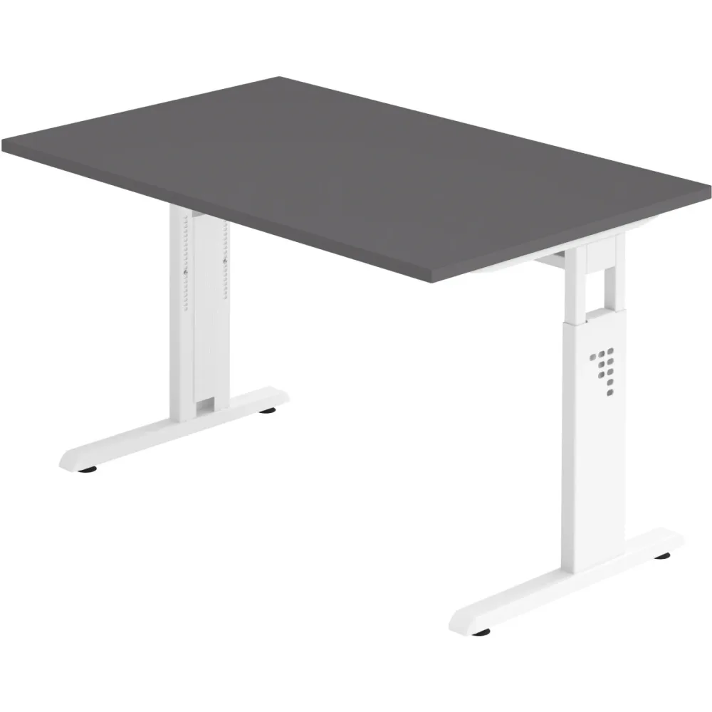 Schreibtisch Office Graphit manuelle Höhenverstellung 120 x 80 cm