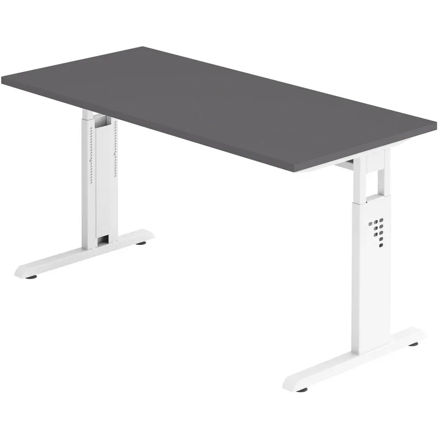 Schreibtisch Office Graphit manuelle Höhenverstellung 140 x 67.2 cm