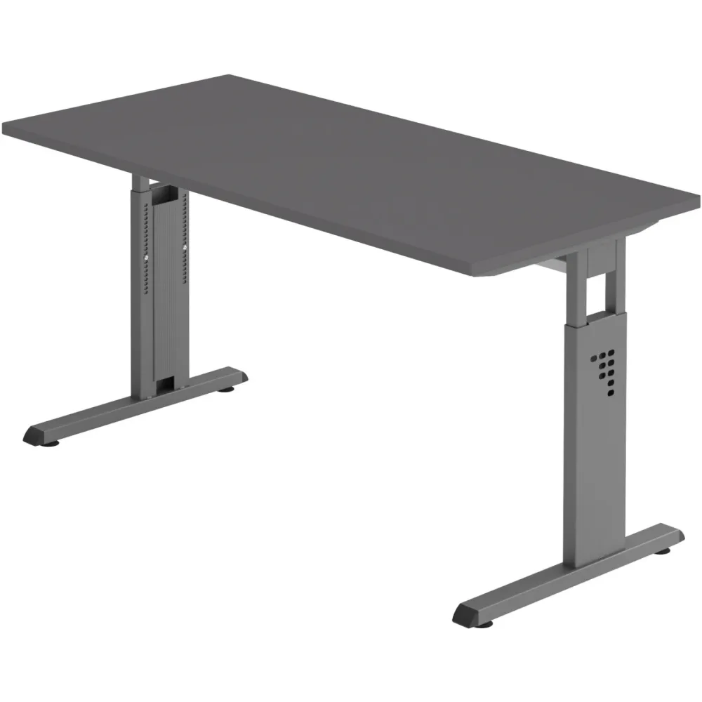 Schreibtisch Office Graphit manuelle Höhenverstellung 140 x 67.2 cm