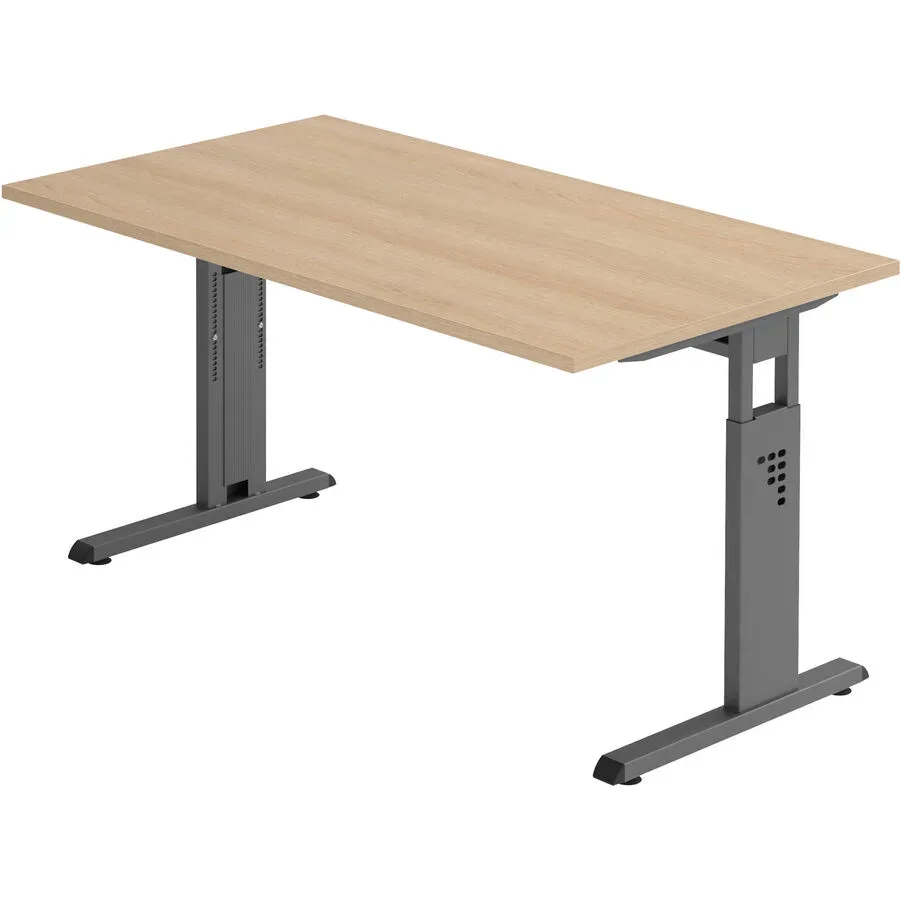 Schreibtisch Office Eiche manuelle Höhenverstellung 140 x 80 cm