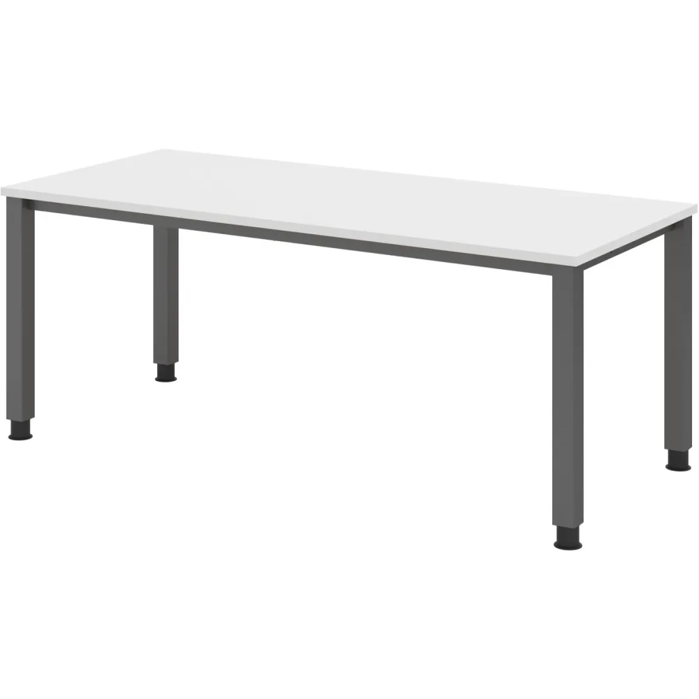 Schreibtisch Office Weiß manuelle Höhenverstellung 180 x 80 cm - Farbe: Weiss
