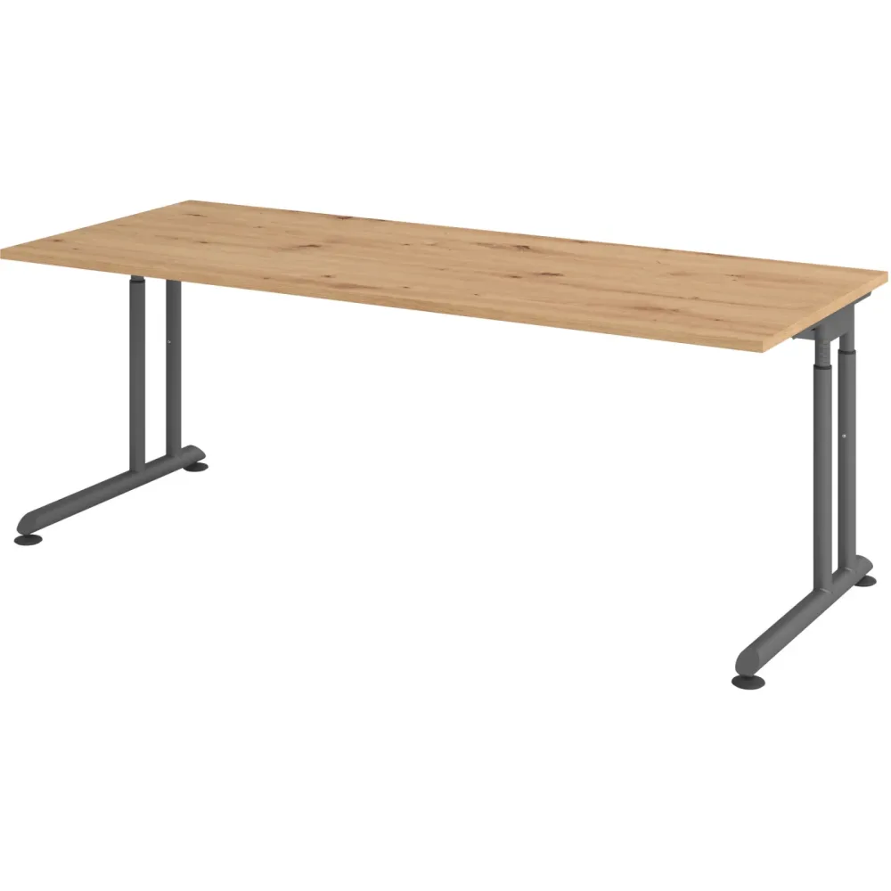 Schreibtisch Office Asteiche manuelle Höhenverstellung 200 x 80 cm