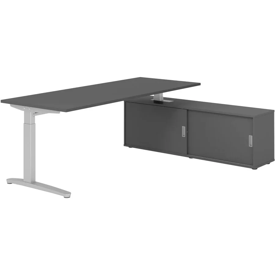 Schreibtisch Office Graphit manuelle Höhenverstellung 200 x 80 cm
