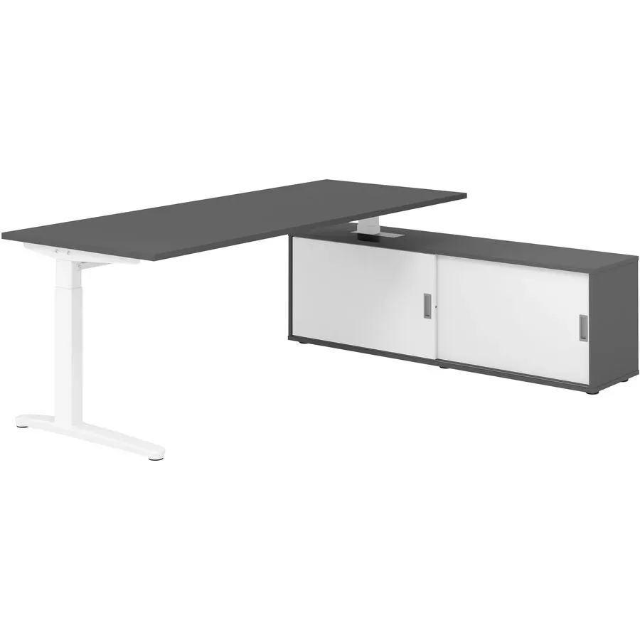 Schreibtisch Office Graphit manuelle Höhenverstellung 200 x 80 cm