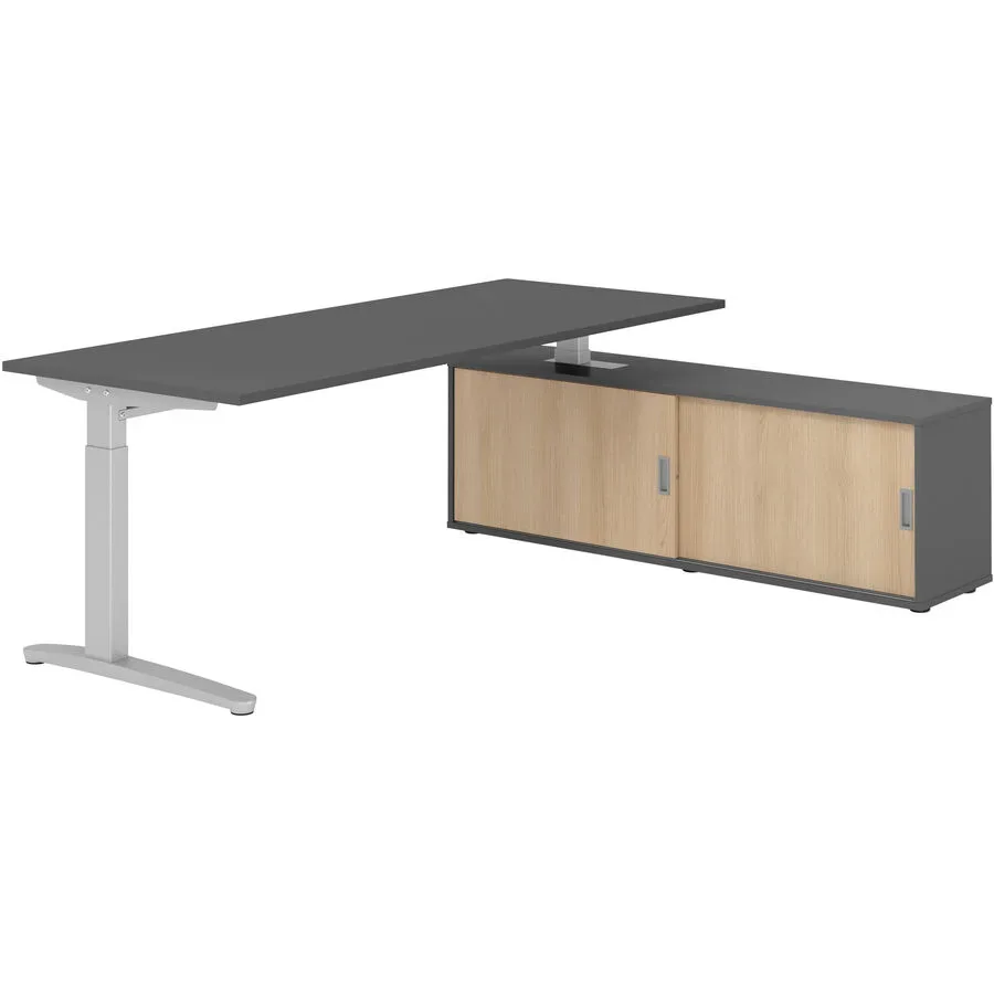 Schreibtisch Office Graphit manuelle Höhenverstellung 200 x 80 cm