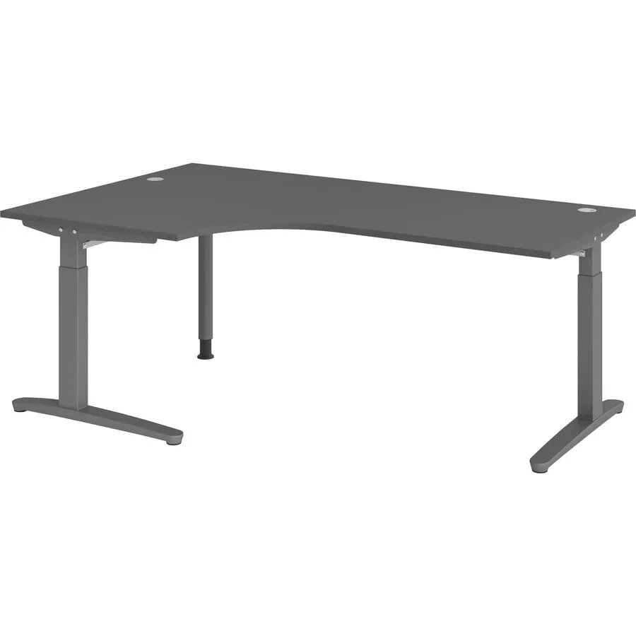 Schreibtisch Office Graphit manuelle Höhenverstellung 200 x 120 cm