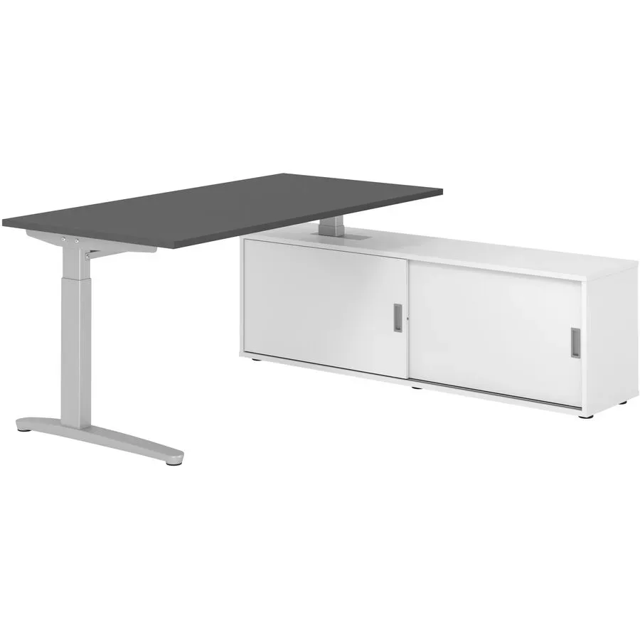 Schreibtisch Office Graphit manuelle Höhenverstellung 160 x 80 cm