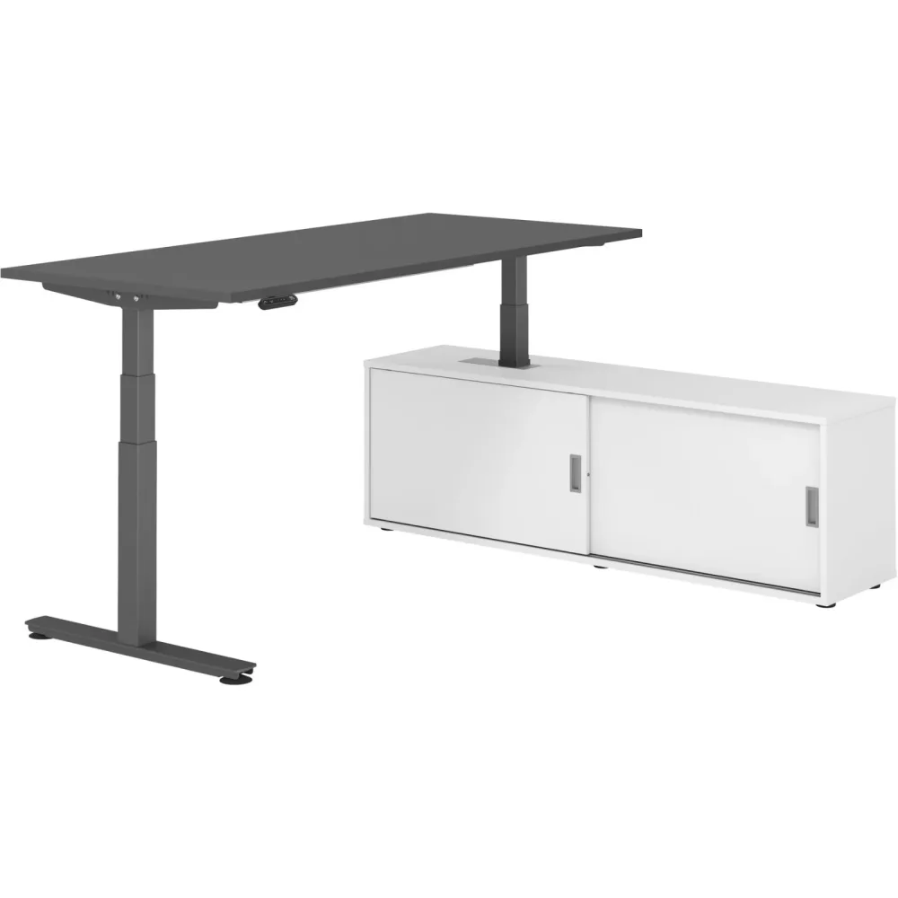 Schreibtisch Office Graphit elektrische Höhenverstellung 180 x 80 cm