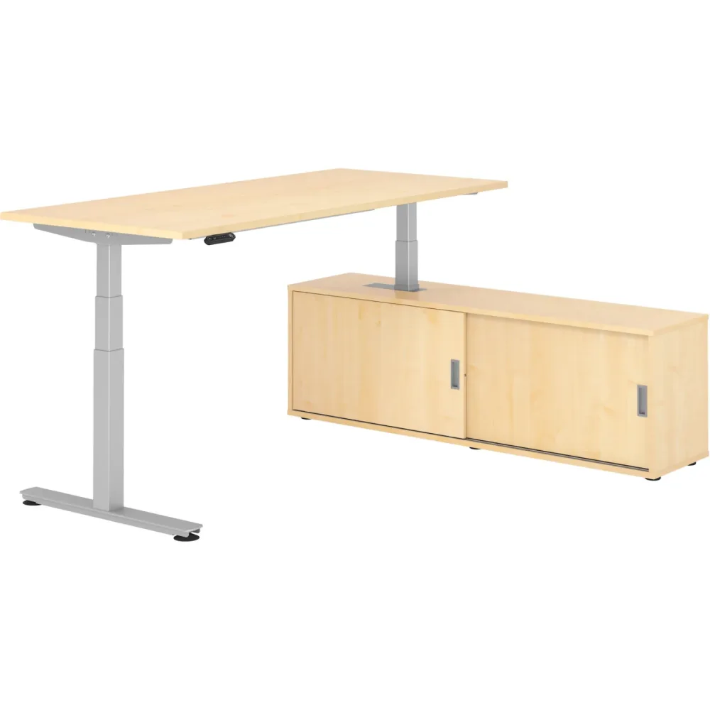 Schreibtisch Office Ahorn elektrische Höhenverstellung 180 x 80 cm