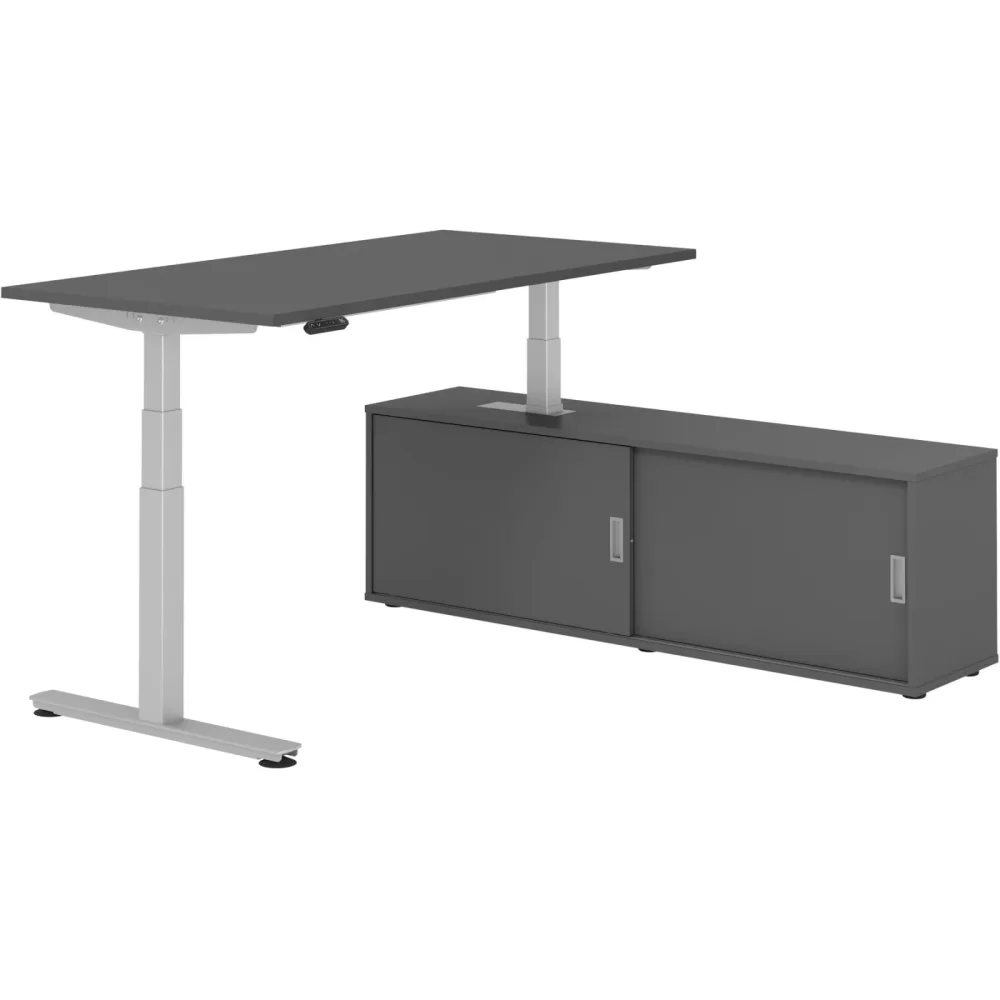 Schreibtisch Office Graphit elektrische Höhenverstellung 160 x 80 cm