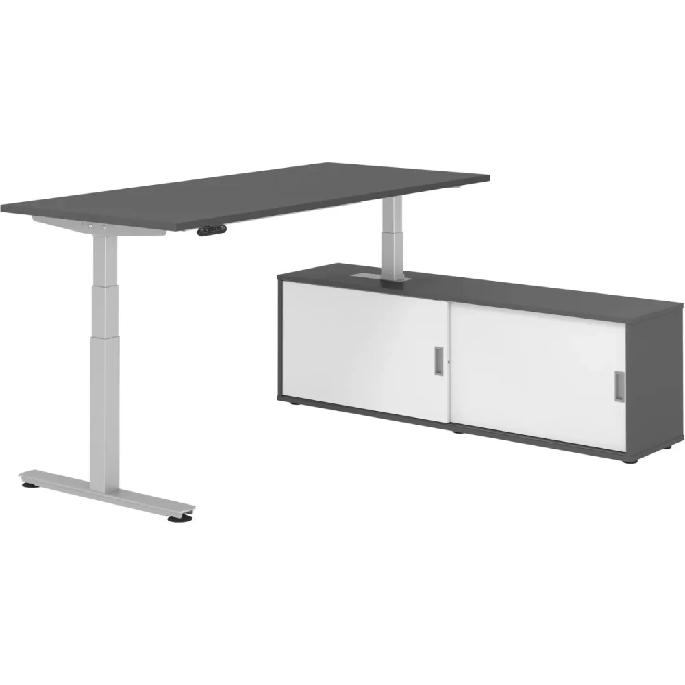 Schreibtisch Office Graphit elektrische Höhenverstellung 180 x 80 cm