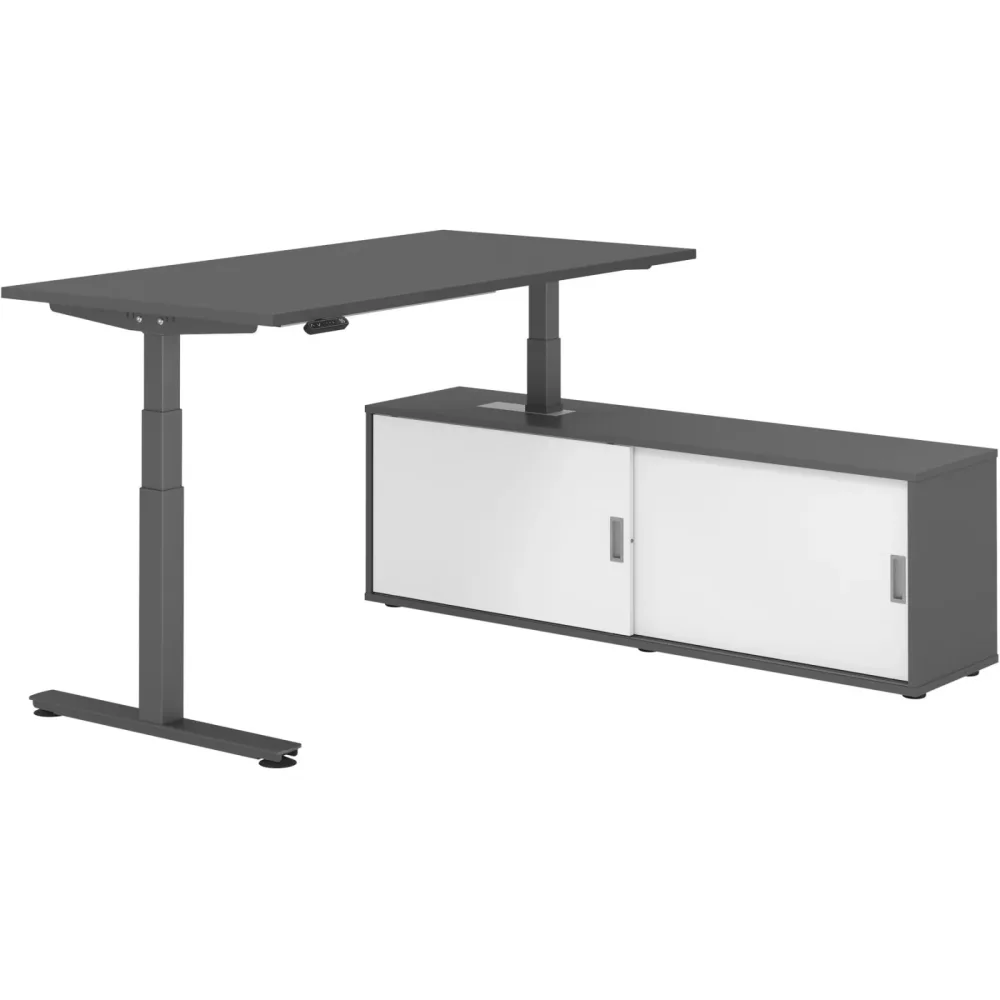 Schreibtisch Office Graphit elektrische Höhenverstellung 160 x 80 cm