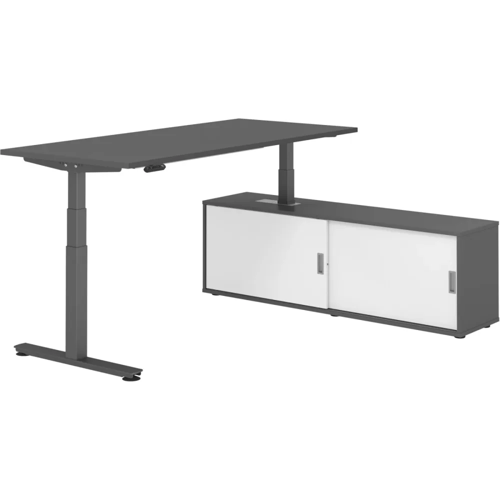 Schreibtisch Office Graphit elektrische Höhenverstellung 180 x 80 cm