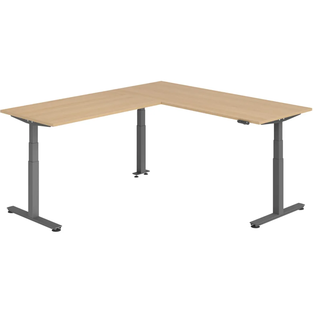 Schreibtisch Office Eiche elektrische Höhenverstellung 240 x 200 cm