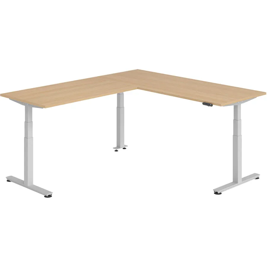 Schreibtisch Office Eiche elektrische Höhenverstellung 240 x 200 cm