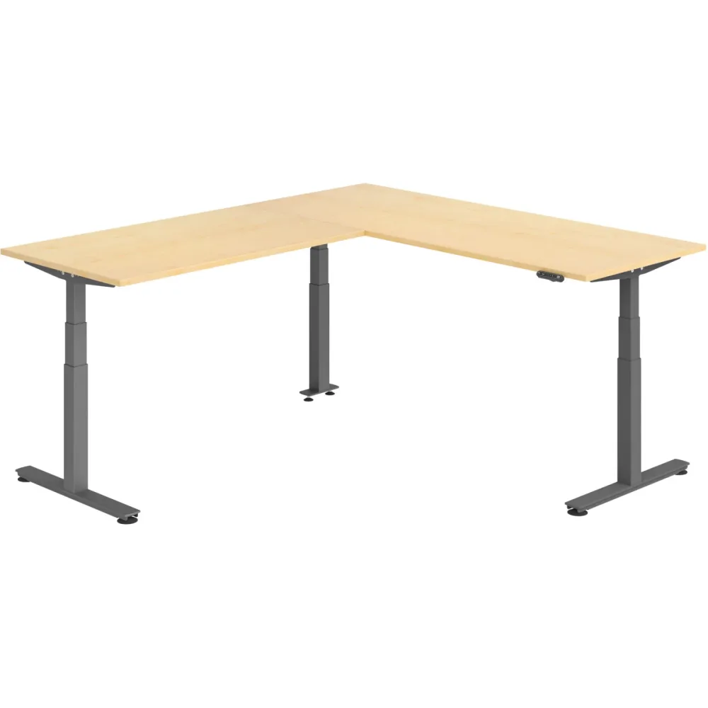 Schreibtisch Office Ahorn elektrische Höhenverstellung 240 x 200 cm