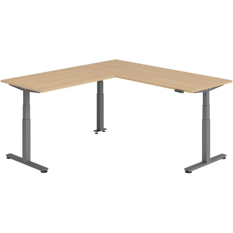 Schreibtisch Office Eiche elektrische Höhenverstellung 220 x 200 cm