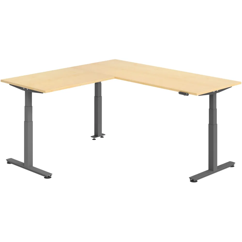 Schreibtisch Office Ahorn elektrische Höhenverstellung 200 x 200 cm