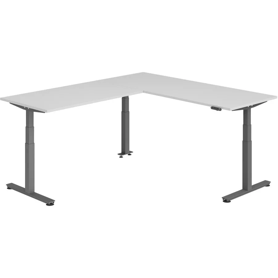Schreibtisch Office Grau elektrische Höhenverstellung 240 x 200 cm