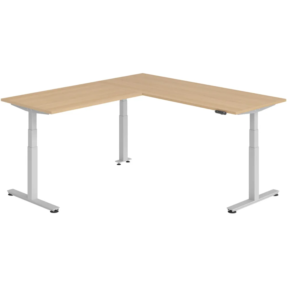 Schreibtisch Office Eiche elektrische Höhenverstellung 220 x 200 cm