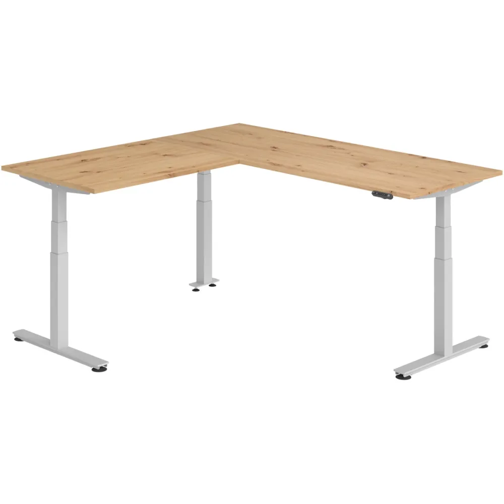 Schreibtisch Office Asteiche elektrische Höhenverstellung 200 x 200 cm