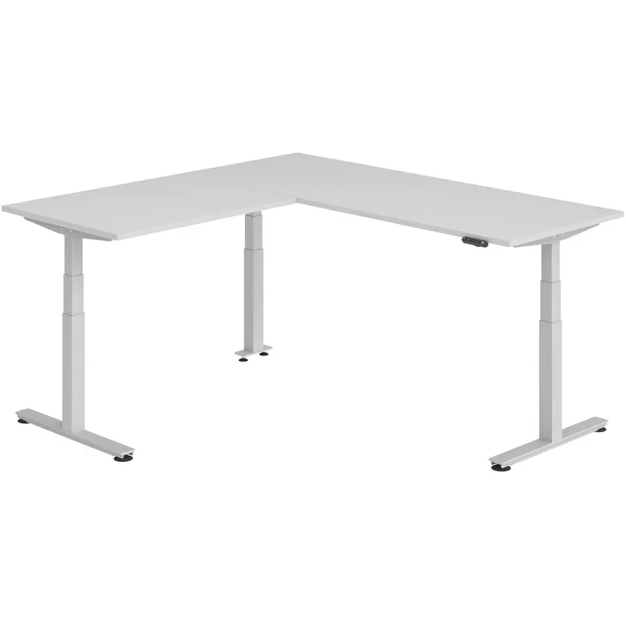 Schreibtisch Office Grau elektrische Höhenverstellung 200 x 200 cm