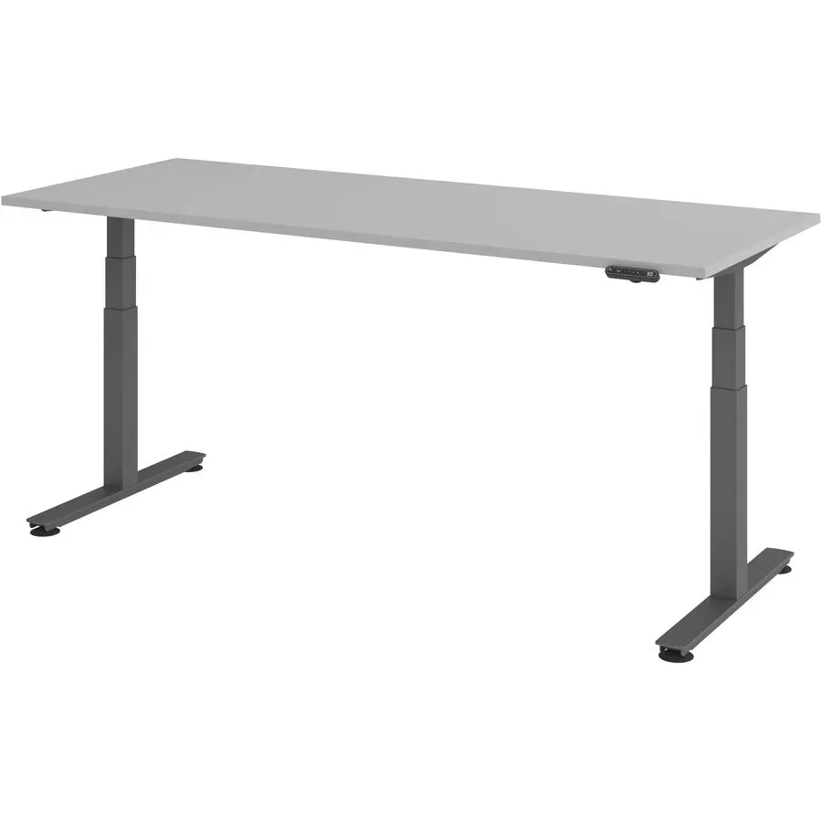Schreibtisch Office Grau elektrische Höhenverstellung 200 x 80 cm