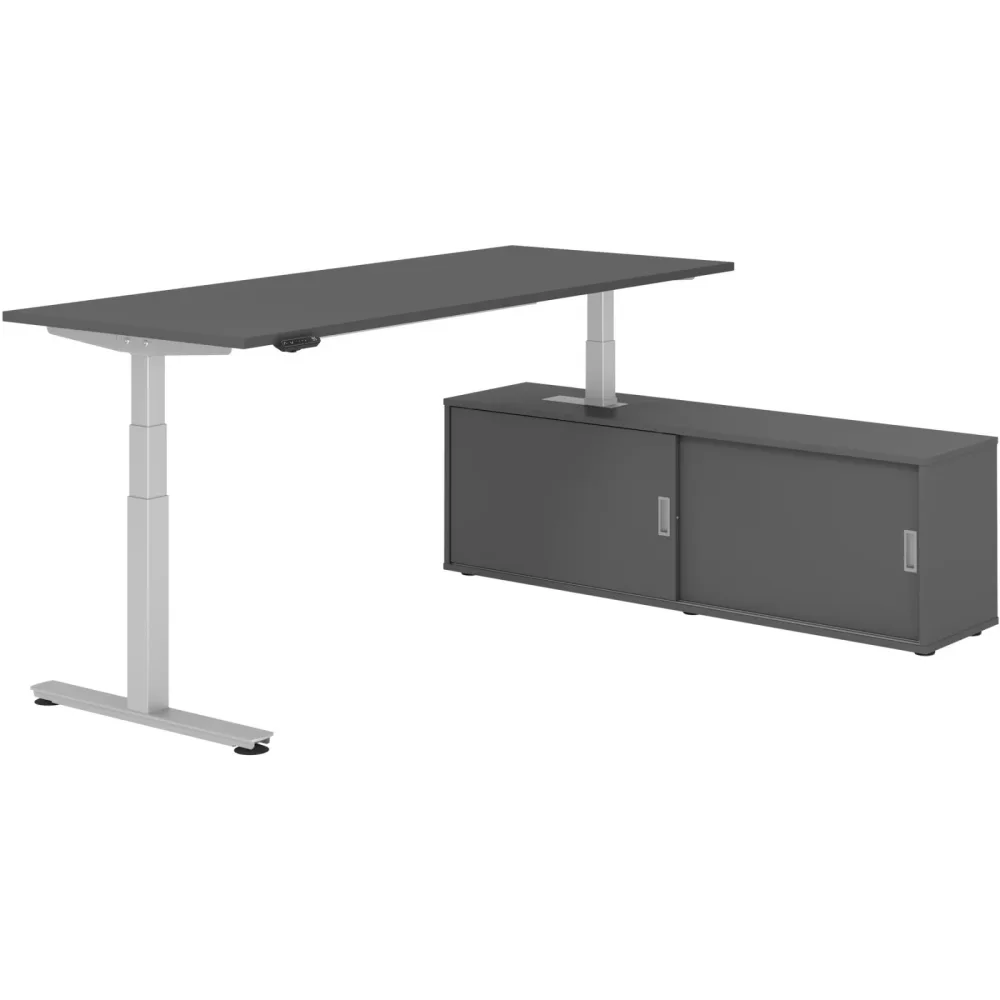 Schreibtisch Office Graphit elektrische Höhenverstellung 200 x 80 cm