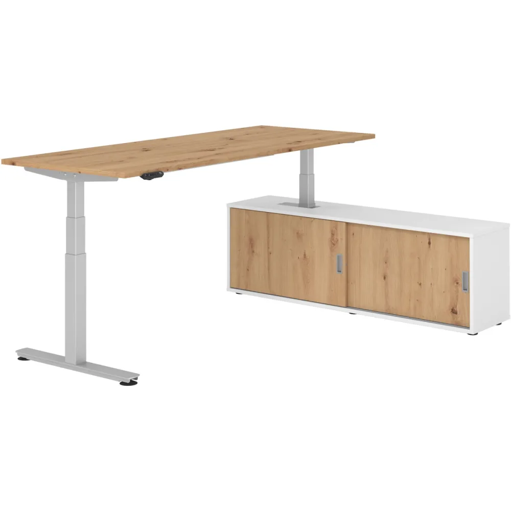 Schreibtisch Office Asteiche elektrische Höhenverstellung 200 x 80 cm