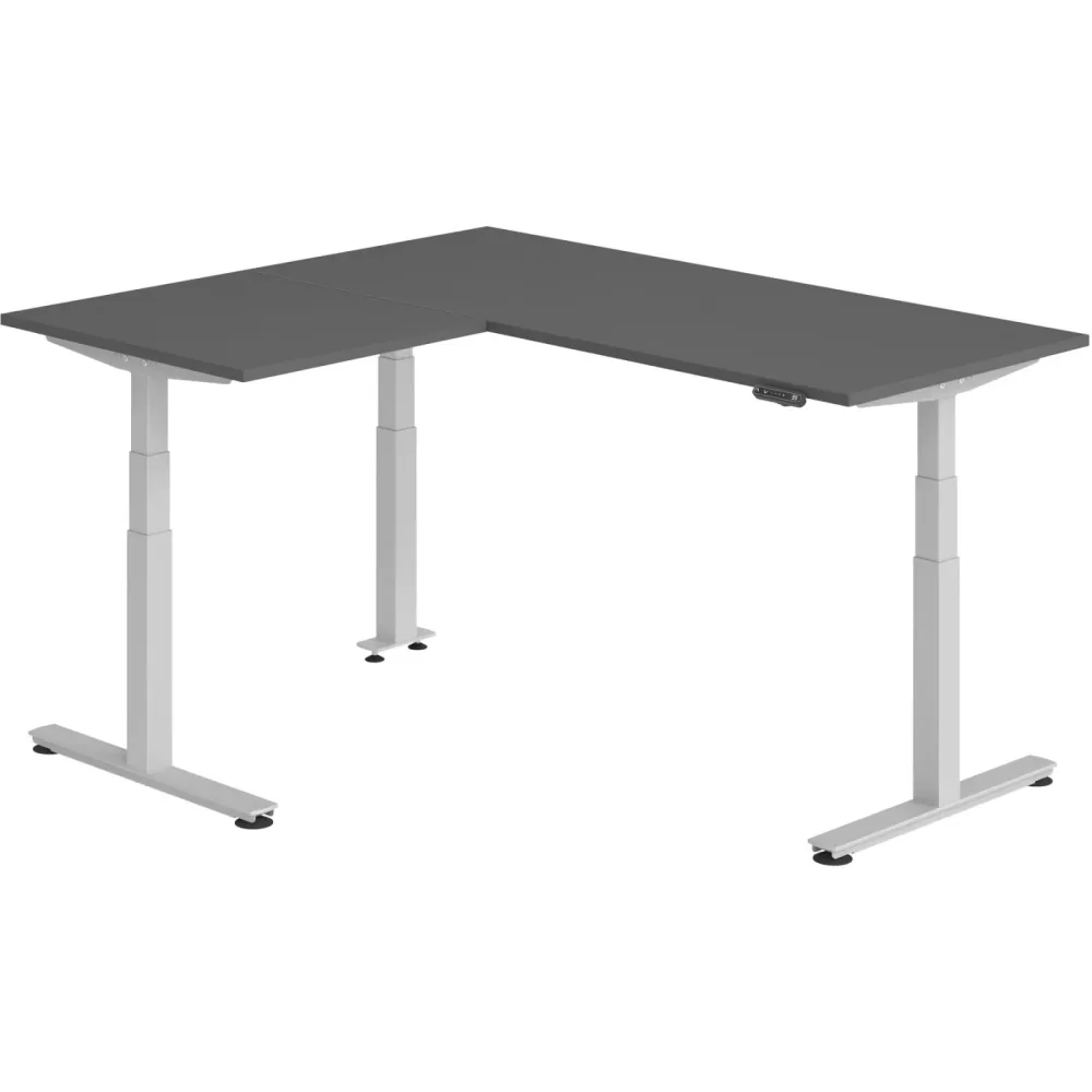 Schreibtisch Office Graphit elektrische Höhenverstellung 160 x 180 cm