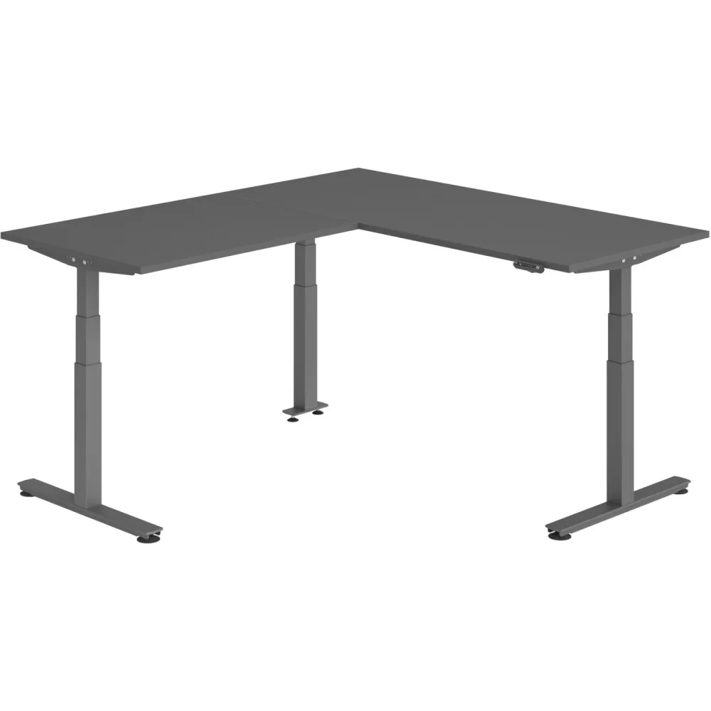 Schreibtisch Office Graphit elektrische Höhenverstellung 200 x 180 cm