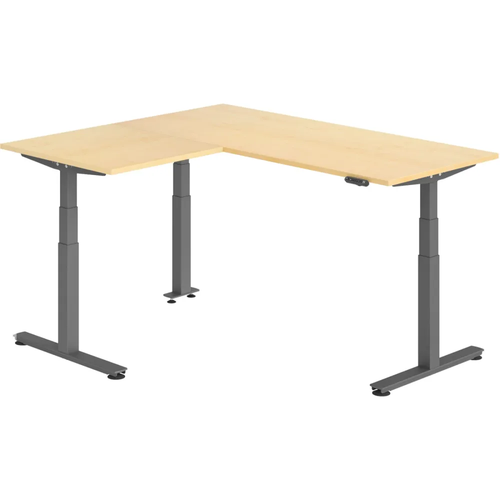 Schreibtisch Office Ahorn elektrische Höhenverstellung 160 x 180 cm