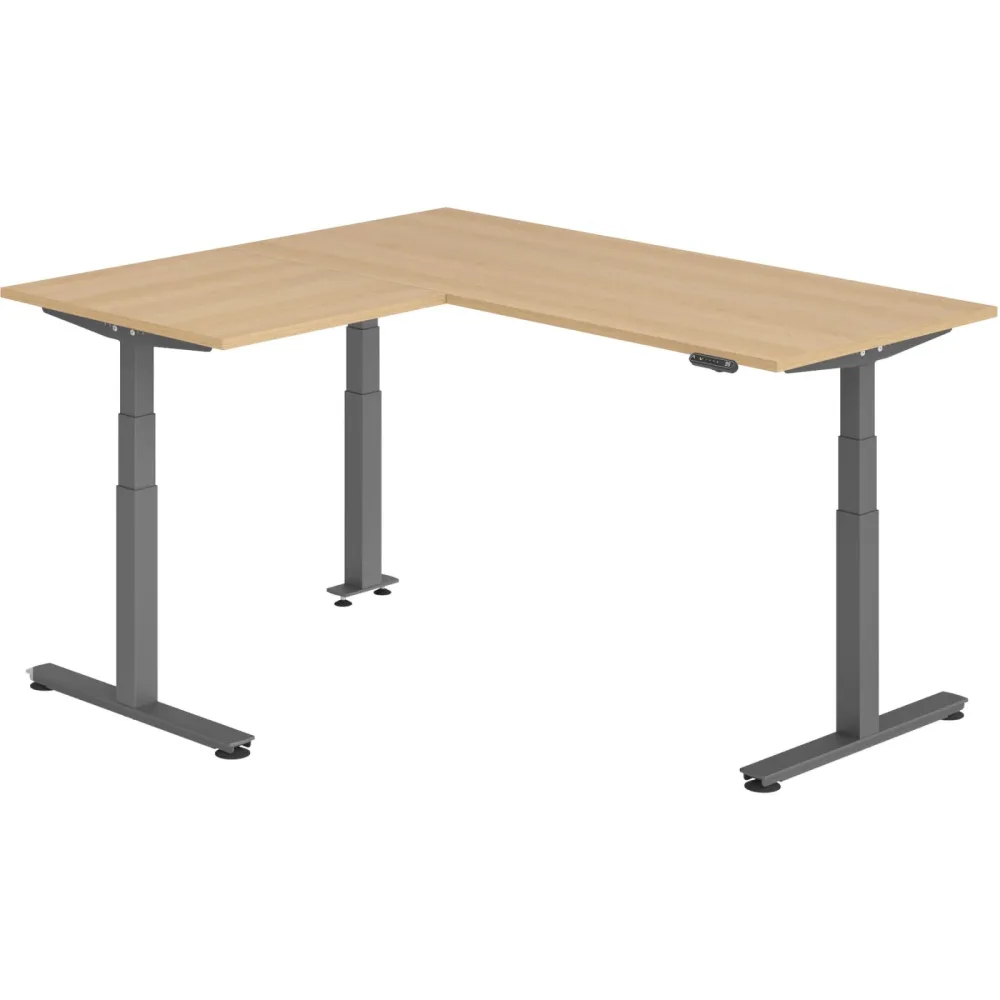 Schreibtisch Office Eiche elektrische Höhenverstellung 160 x 180 cm
