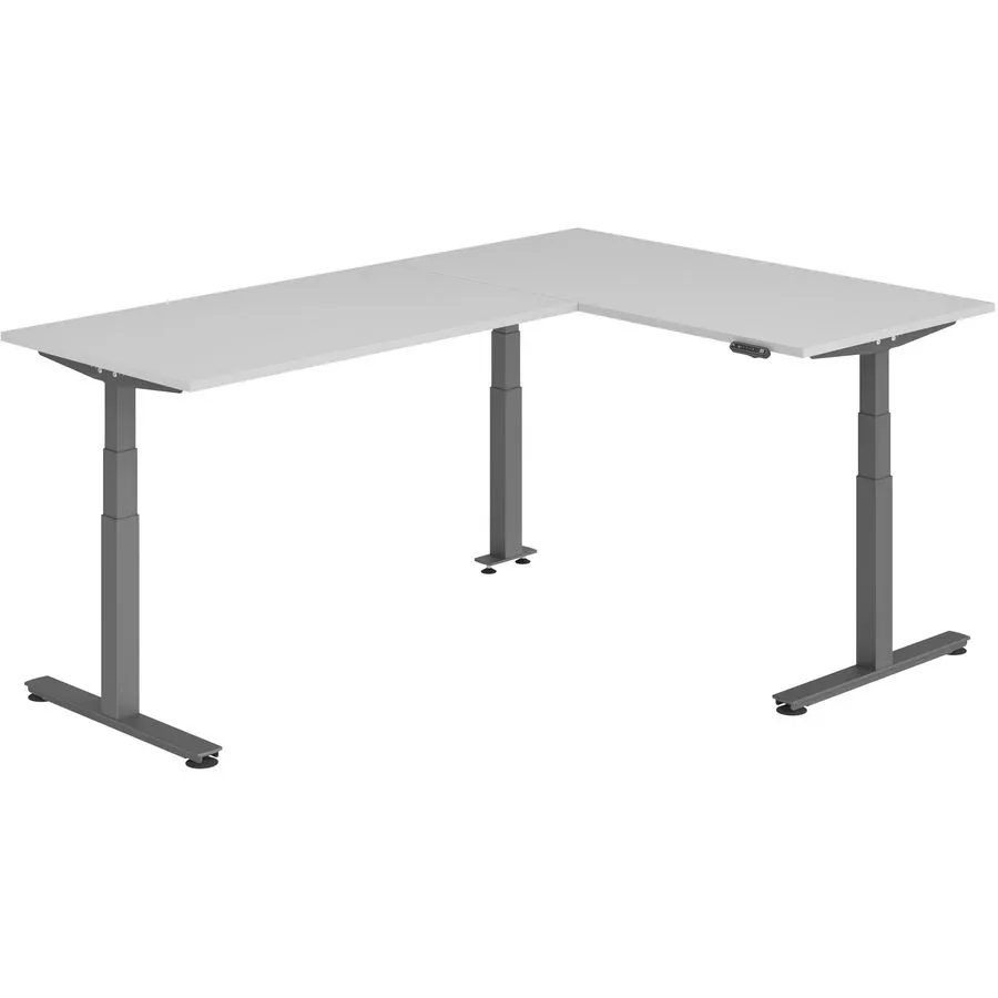 Schreibtisch Office Grau elektrische Höhenverstellung 240 x 160 cm