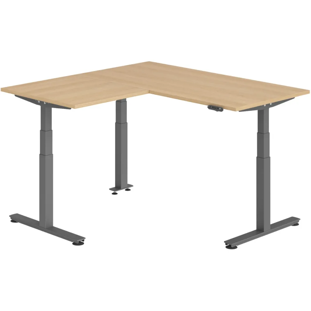 Schreibtisch Office Eiche elektrische Höhenverstellung 160 x 160 cm