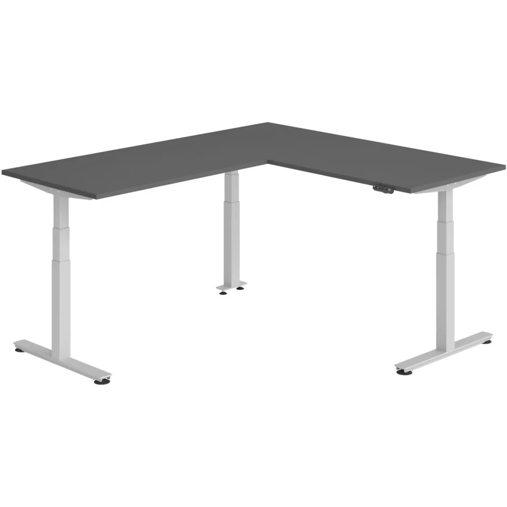 Schreibtisch Office Graphit elektrische Höhenverstellung 220 x 180 cm