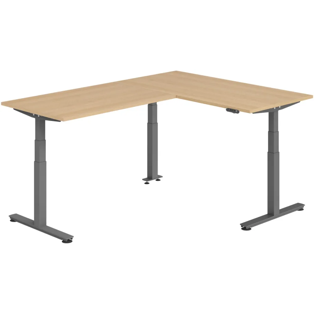 Schreibtisch Office Eiche elektrische Höhenverstellung 220 x 160 cm
